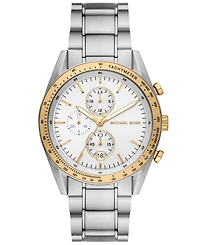 Michael Kors Men's Warren Quartz Chronograph Silver-Tone Stainless Steel Watch 42mm
