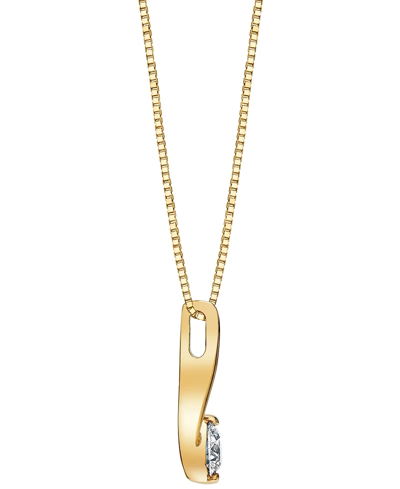 Sirena Diamond Solitaire Two-Tone 18" Pendant Necklace (1/4 ct. t.w.) in 14k Two-Tone Gold