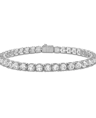 Bulova Men's White Topaz Icon Tennis Bracelet (1/10 ct. t.w.) in Sterling Silver