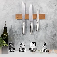 Seamless Bamboo Wood Magnetic Knife Holder - Wooden Strip for Organizing your Kitchen