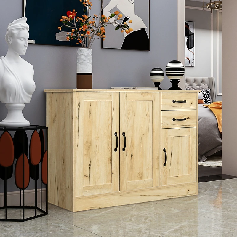 Streamdale Furniture Modern Wood Buffet Sideboard With 2 Doors 1 Storage And 2 Drawers - Entryway Serving Storage