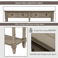 Simplie Fun Console Table Sofa Table Easy Assembly With Two Storage Drawers And Bottom Shelf