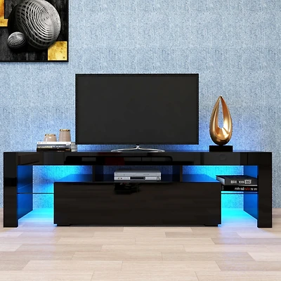 Streamdale Modern Tv Stand, 20S Led Tv Stand with Remote Control Lights