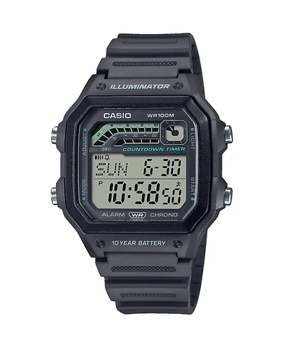 Casio Men's Digital Gray Resin Watch 42.1mm, WS1600H-8AV