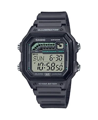 Casio Men's Digital Gray Resin Watch 42.1mm, WS1600H-8AV