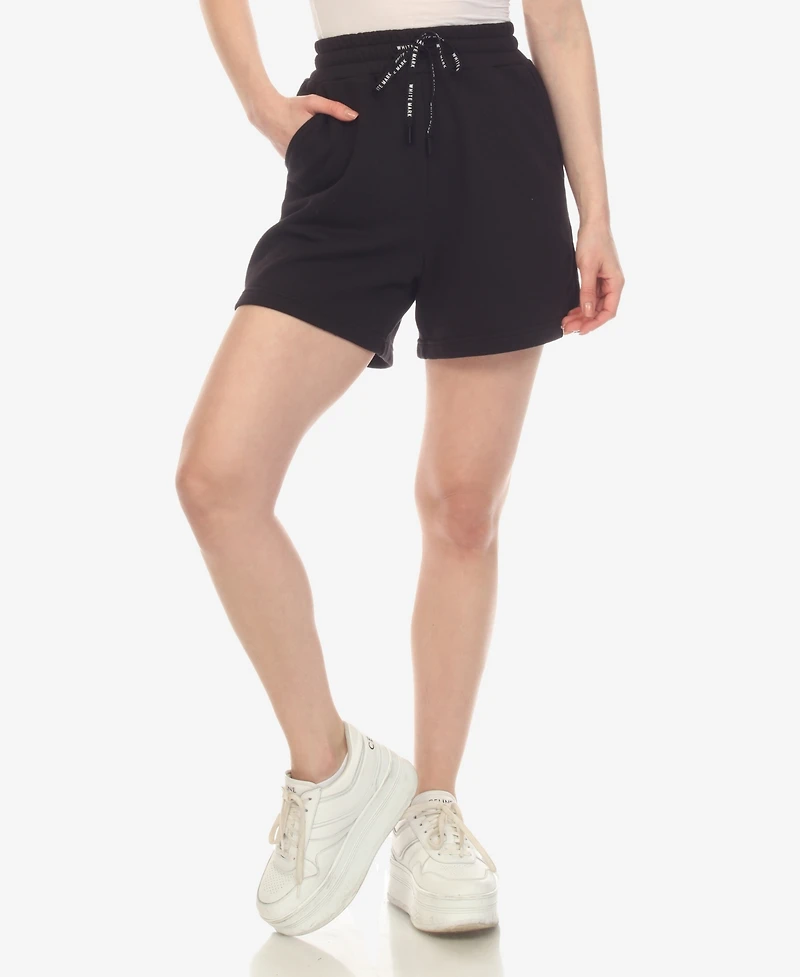 White Mark Women's Super Soft Drawstring Waistband Sweat Shorts
