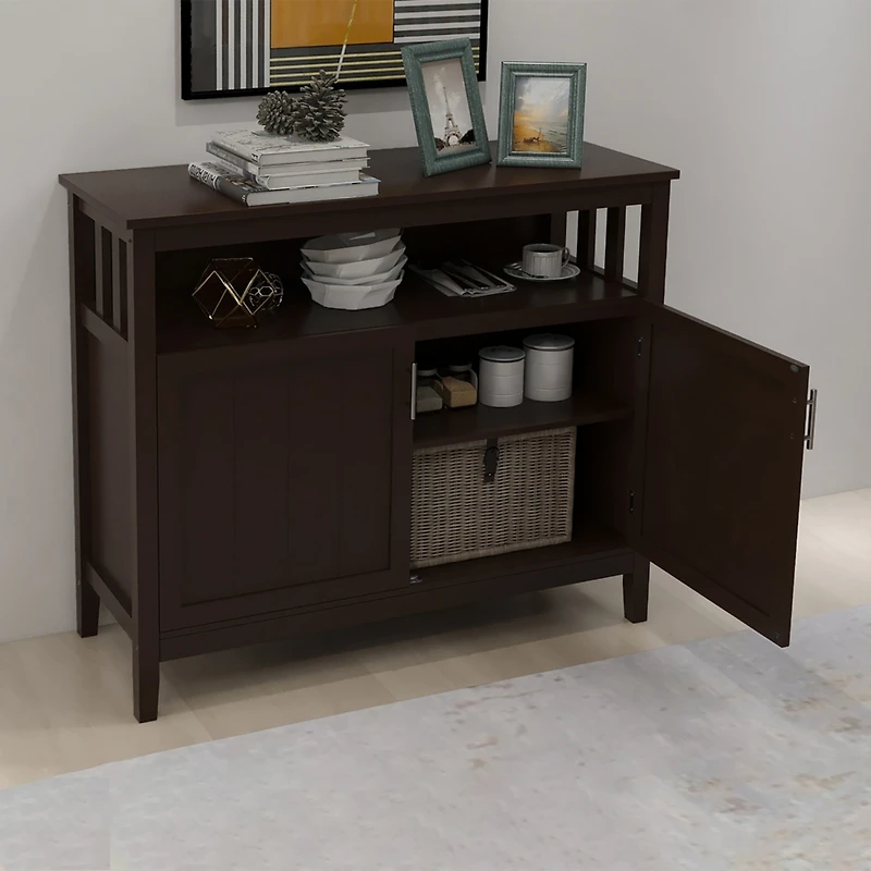 Streamdale Kitchen Storage Sideboard And Buffet Server Cabinet-Brown