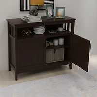 Streamdale Kitchen Storage Sideboard And Buffet Server Cabinet-Brown
