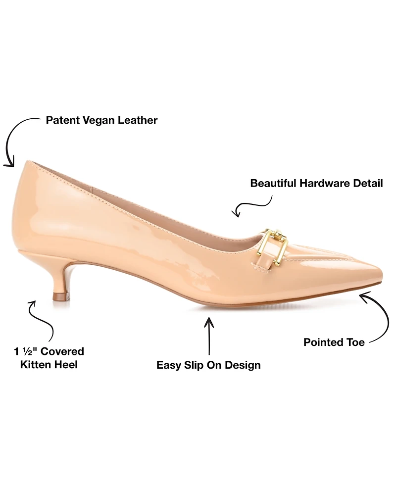 Journee Collection Women's Rumi Pointed Toe Kitten Heel Pumps