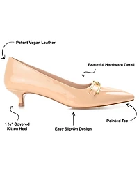 Journee Collection Women's Rumi Pointed Toe Kitten Heel Pumps