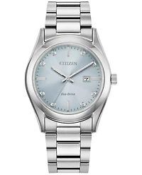 Citizen Eco-Drive Women's Sport Luxury Diamond Accent Stainless Steel Bracelet Watch 33mm