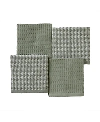 Skl Home Long Borough Turkish Cotton 4 Piece Washcloth Set, 12" x