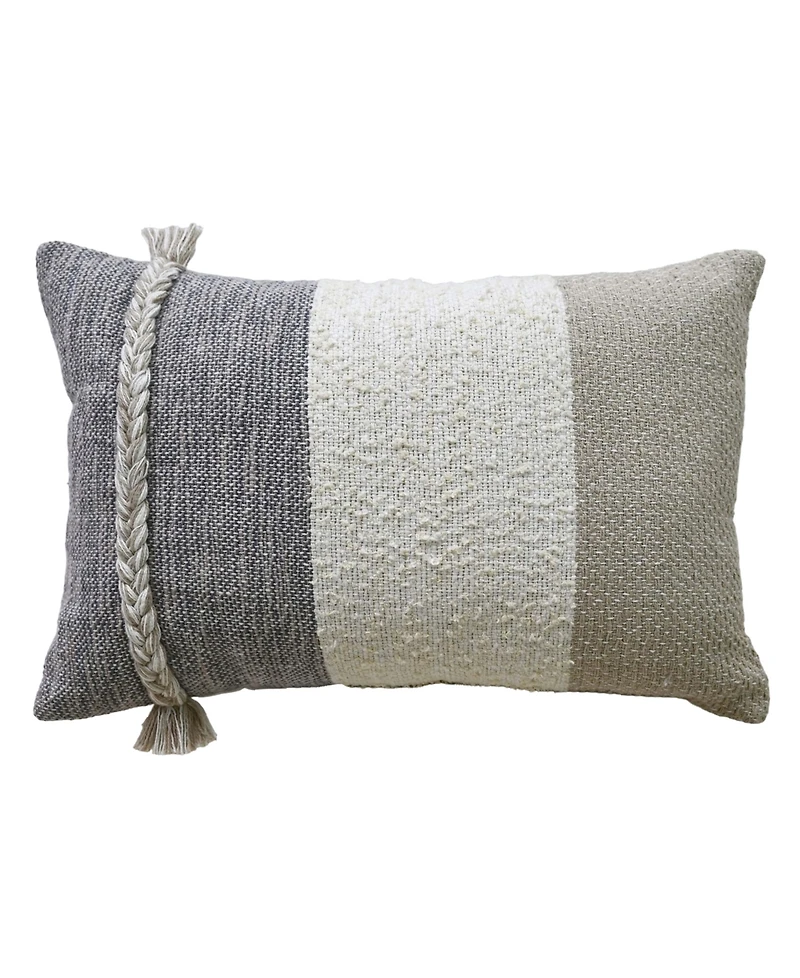 Vibhsa Linden Street Handloom Woven Wooden Textured Decorative Pillow, 14'' x 20''