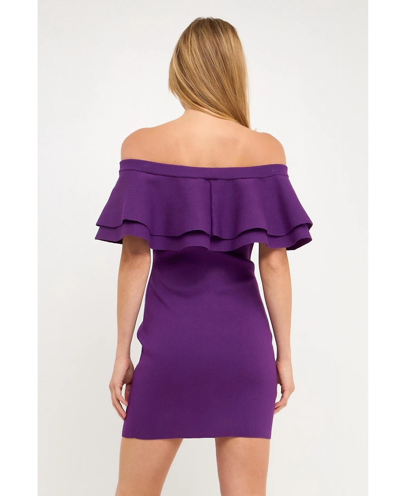 endless rose Women's Off-The-Shoulder Mini Dress