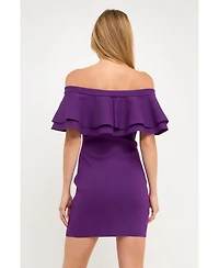 endless rose Women's Off-The-Shoulder Mini Dress