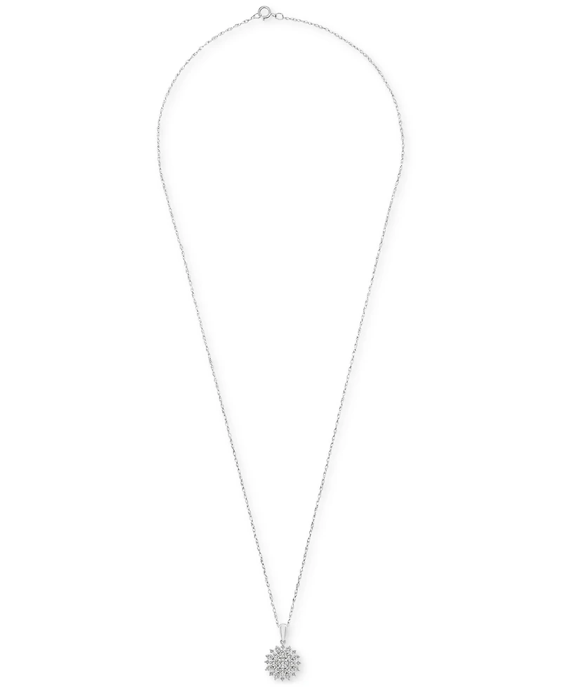Wrapped in Love 2-Pc. Set Diamond Cluster Pendant Necklace & Matching Stud Earrings (1 ct. t.w.) in 14k White Gold, Created for Macy's