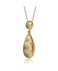 14K Gold Plated Cubic Zirconia Pendant Necklace