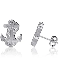 Women's Dayna Designs Navy Midshipmen Silver Post Earrings