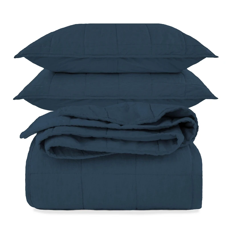 French Linen 3pc Quilt & Sham Set