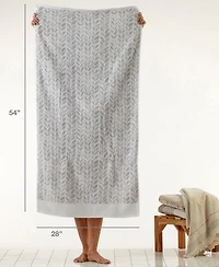 Skl Home Distressed Leaves Turkish Cotton Bath Towel, 54" x 28"