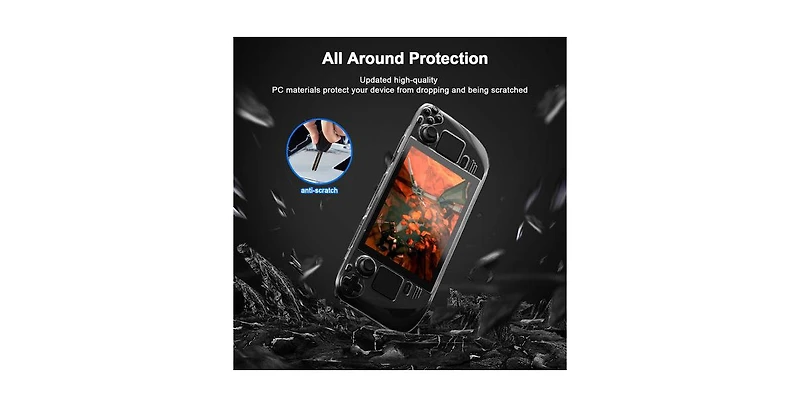 Sonicgrace Case Compatible with Steam Deck Clear Protective Case for Steam Deck