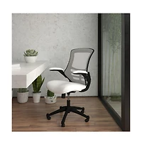 Emma+Oliver Mid-Back Mesh Swivel Ergonomic Task Office Chair With Flip-Up Arms