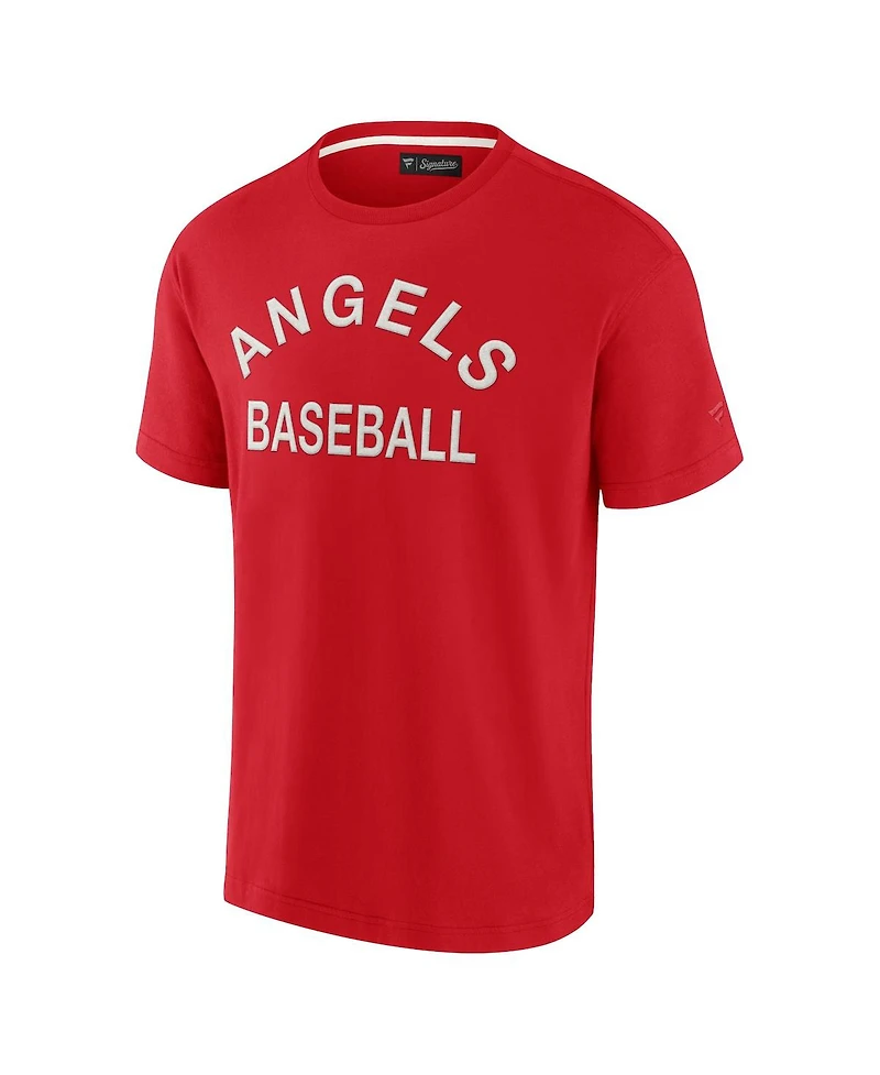Men's and Women's Fanatics Signature Red Los Angeles Angels Super Soft Short Sleeve T-shirt