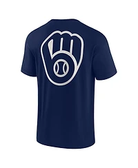 Men's and Women's Fanatics Signature Navy Milwaukee Brewers Super Soft Short Sleeve T-shirt