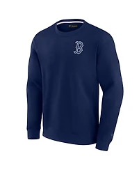 Men's and Women's Fanatics Signature Navy Boston Red Sox Super Soft Pullover Crew Sweatshirt