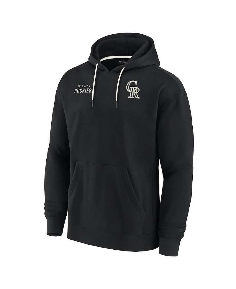 Men's and Women's Fanatics Signature Black Colorado Rockies Super Soft Fleece Pullover Hoodie
