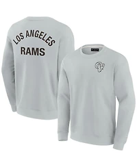 Men's and Women's Fanatics Signature Gray Los Angeles Rams Super Soft Pullover Crew Sweatshirt