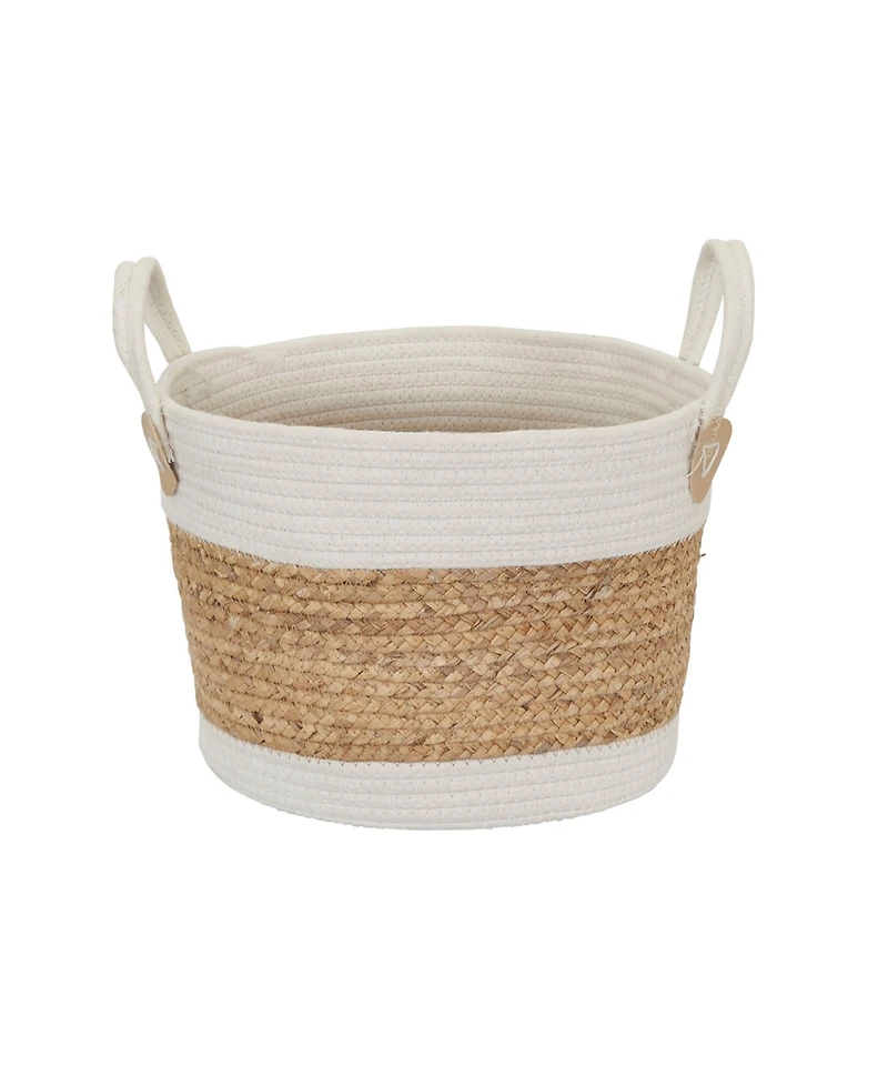 Household Essentials Corn and Hyacinth Wicker Basket, Two-Toned