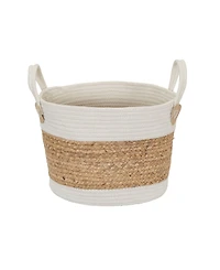 Household Essentials Corn and Hyacinth Wicker Basket, Two-Toned