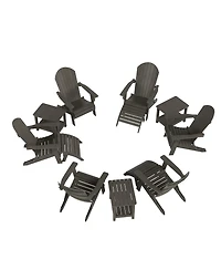 WestinTrends 12-Piece Outdoor Adirondack Chair with Ottoman and Side Table Set
