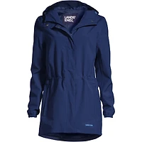 Lands' End Women's Tall Waterproof Hooded Packable Raincoat