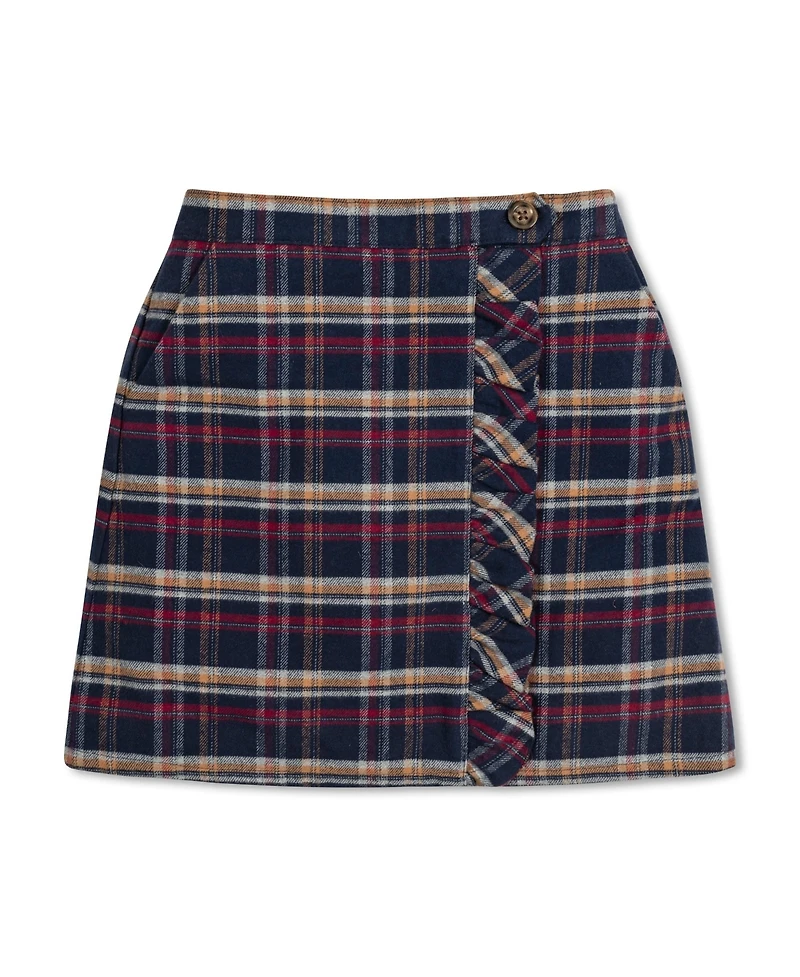 Hope & Henry Big Girls Flannel Pull-On Ruffle Skirt