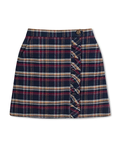 Hope & Henry Big Girls Flannel Pull-On Ruffle Skirt