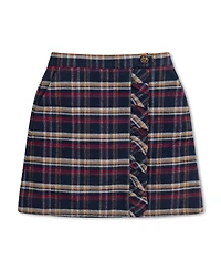 Hope & Henry Big Girls Flannel Pull-On Ruffle Skirt