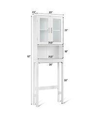 Wooden Over The Toilet Storage Cabinet Spacesaver Organizer Bathroom Tower Rack