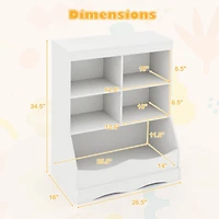 34.5" Kids Bookshelf with Anti-Tipping Kits Multi-functional Display Rack