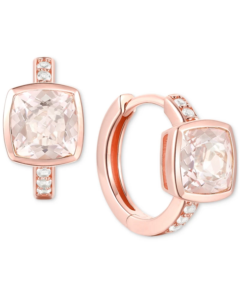 2-Pc. Set Garnet: (4-1/6 ct. t.w.) & Lab-Grown White Sapphire (1/20 ct. t.w.) Pendant Necklace & Matching Small Hoop Earrings in Gold-Plated Sterling