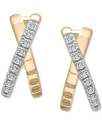Audrey by Aurate Diamond Crossover Small Hoop Earrings (1/10 ct. t.w.) in Gold Vermeil, Created for Macy's
