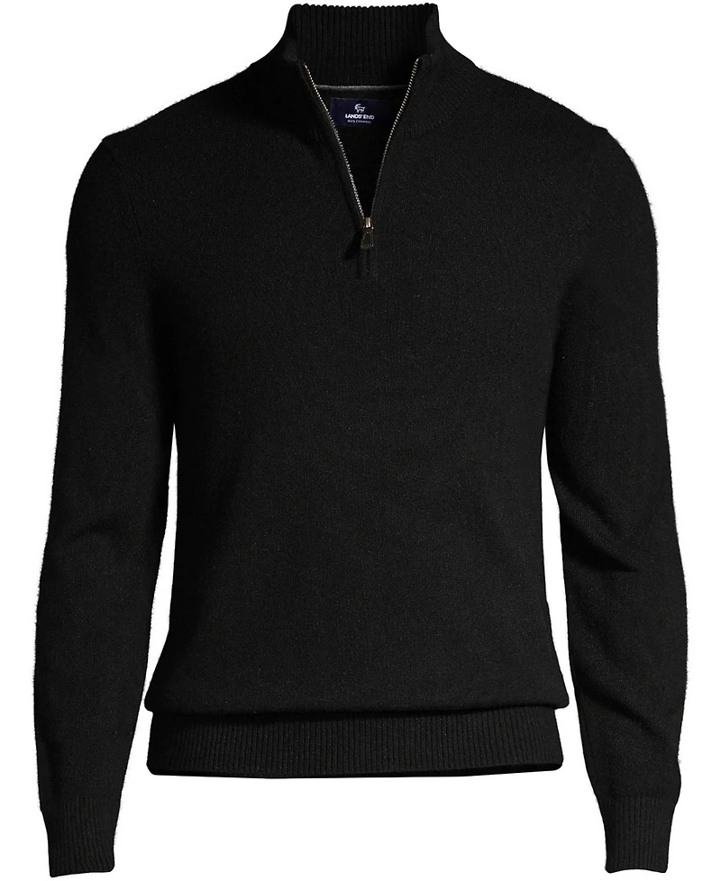 Lands' End Men's Fine Gauge Cashmere Quarter Zip