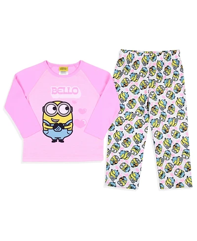 Despicable Me Toddler Girls Minions Bello 2-pc Raglan Shirt and Pant Pajama Set