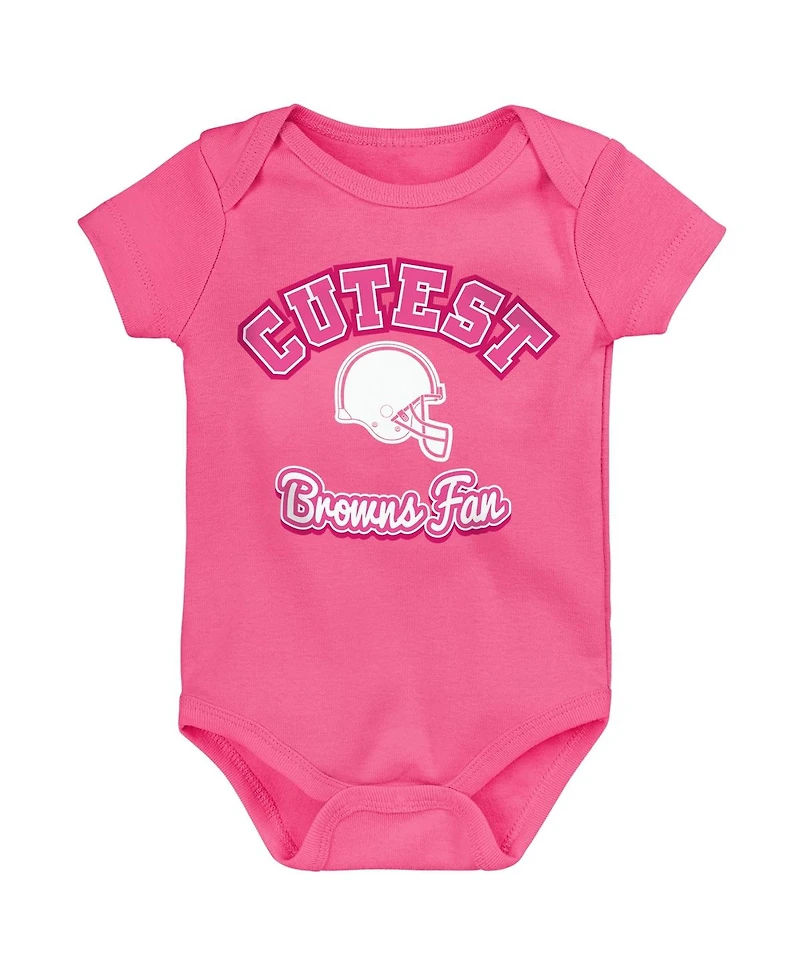Girls Newborn and Infant Pink Cleveland Browns Cutest Fan Bodysuit