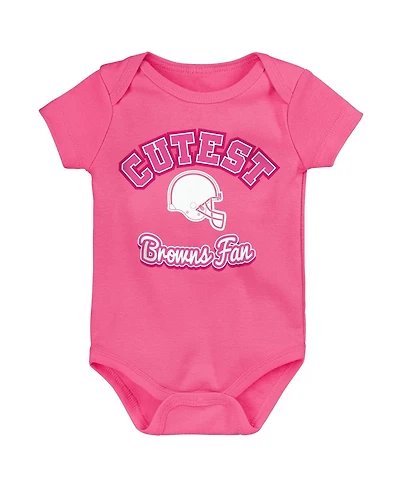 Girls Newborn and Infant Pink Cleveland Browns Cutest Fan Bodysuit