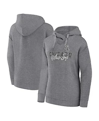 Women's Fanatics Heather Gray Chicago White Sox Script Favorite Pullover Hoodie