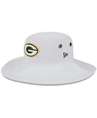 Men's New Era White Green Bay Packers 2023 Nfl Training Camp Panama Bucket Hat