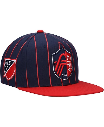 Men's Mitchell & Ness Navy St. Louis City Sc Team Pin Snapback Hat