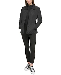 Calvin Klein Womens Collared Quilted Coat